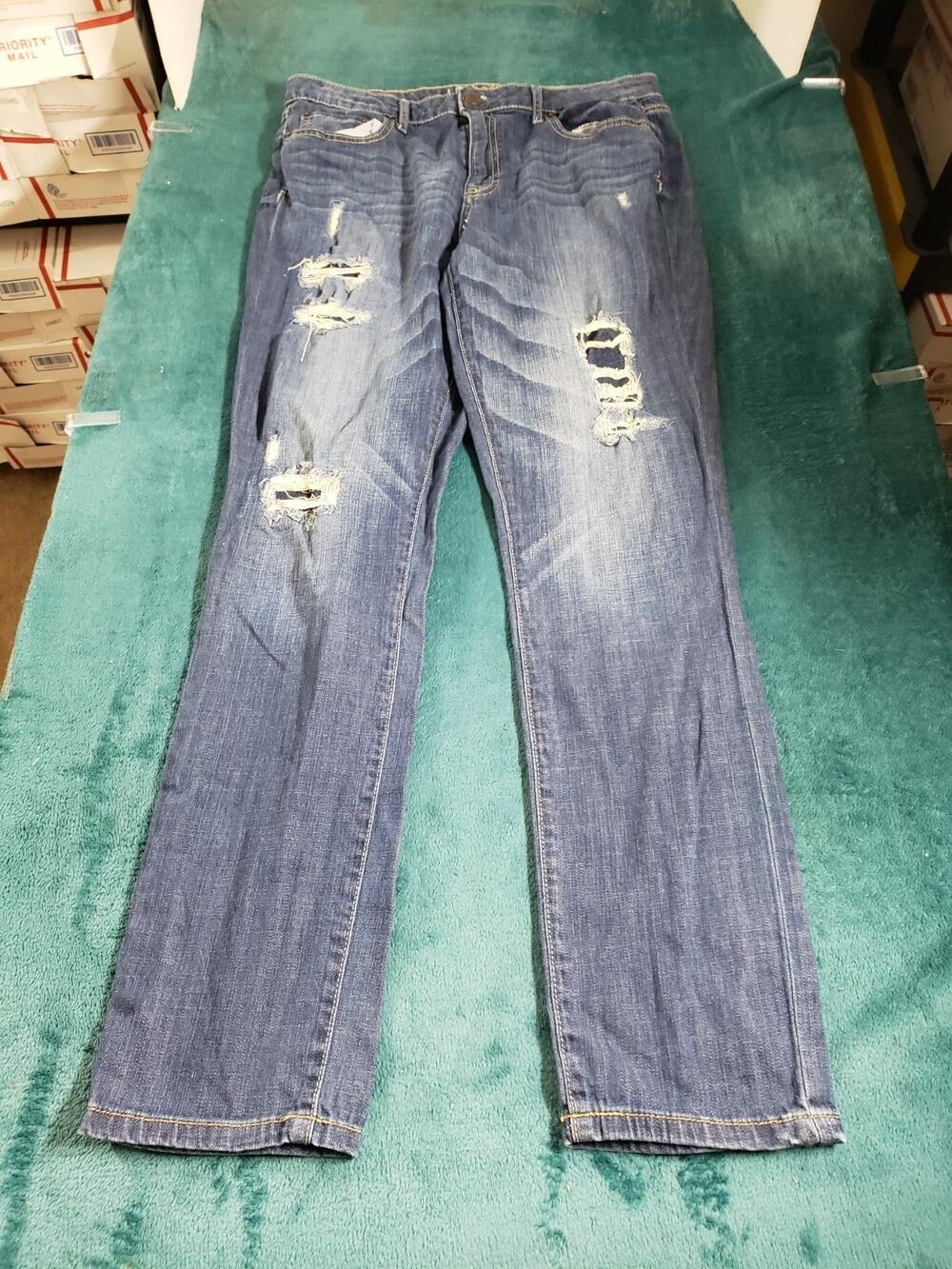 Aeropostale Jeans Size 12 Womens Blue Stretch Pants Denim High Rise Skinny